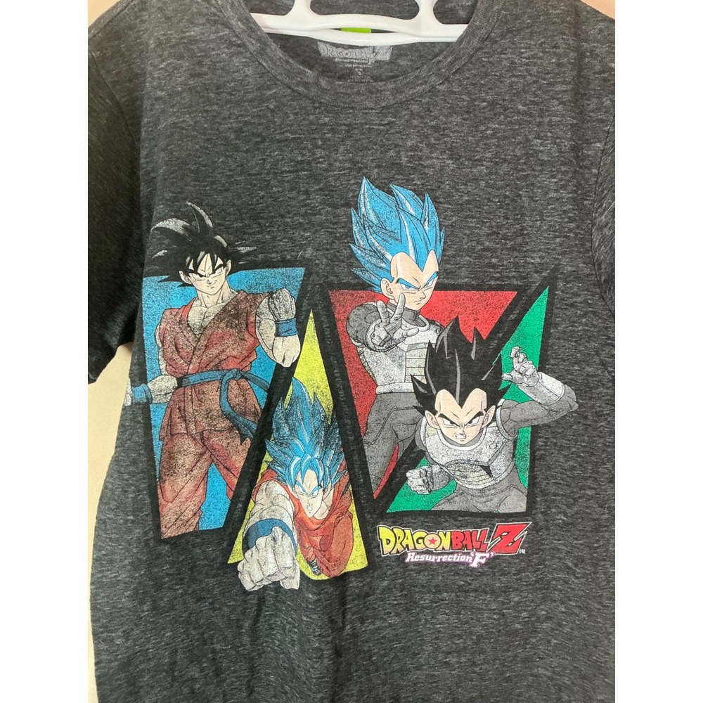Dragon Ball Z Resurrection F T-Shirt Mens Small Charcoal Excellent Goku Vegeta - Picture 2 of 7